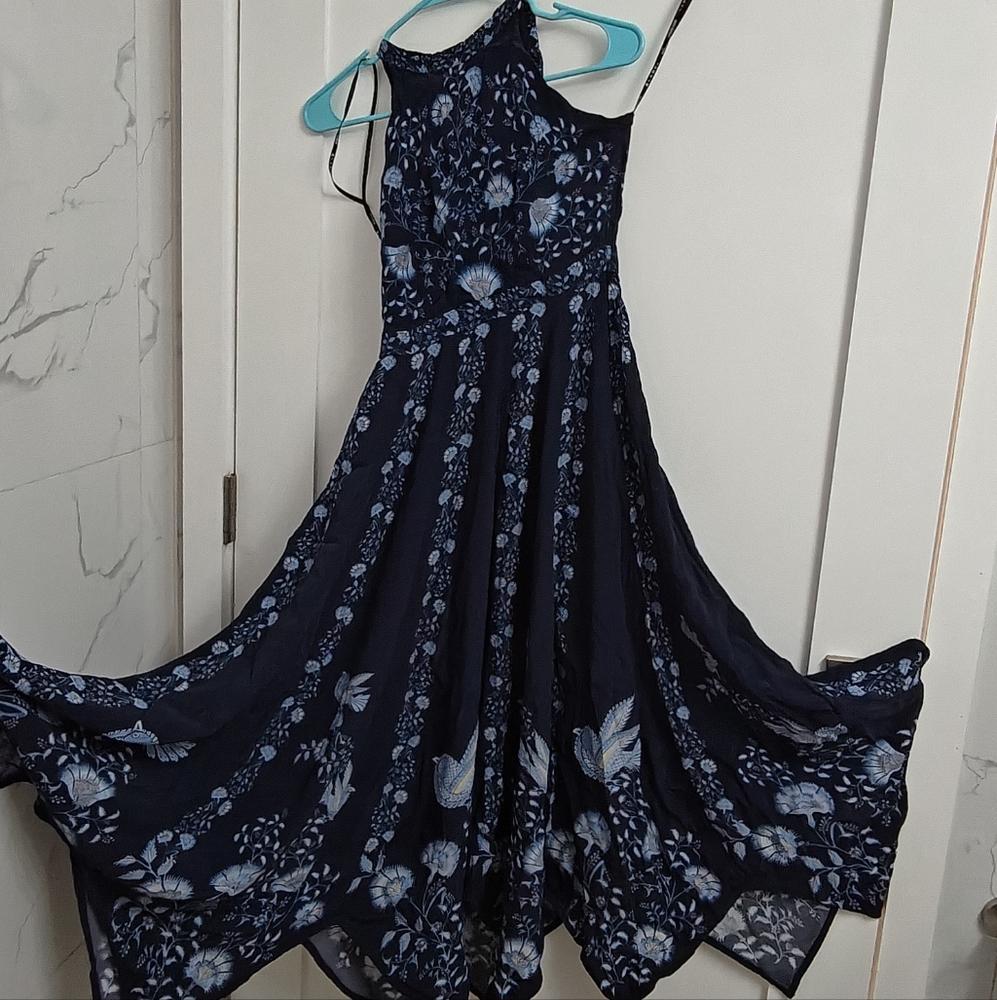 Elegant Navy Floral Dress - Ritu Kumar Original